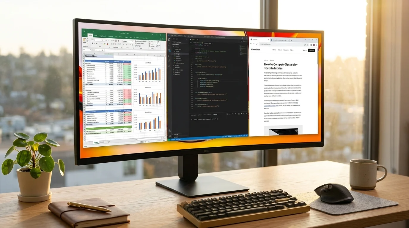 LG 34WP85C-B en entorno de trabajo